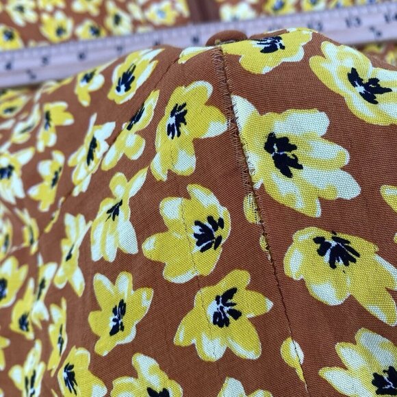 FAITHFULL THE BRAND Sm Ilia Thelma Floral Tie Back Dress Saffron Yellow Orange - Picture 9 of 13